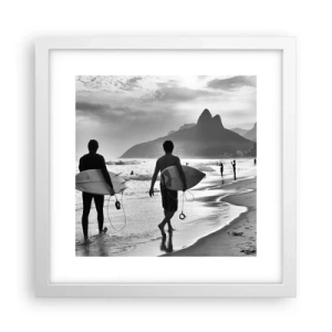 Poster in cornice bianca - Samba su un'unica onda - 30x30 cm