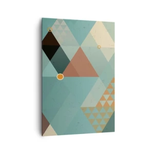 Quadro su tela - Stampe su Tela - Motivi geometrici nei toni del turchese e del marrone - 70x100cm - Unità della molteplicità, molteplicità dell'unità - Decorazione murale moderna per soggiorno e camera da letto ARTTOR