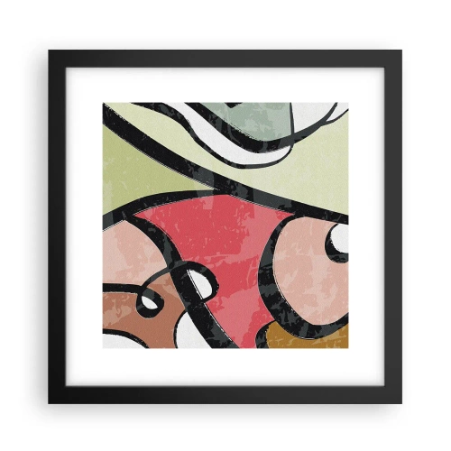 Poster in cornice nera - Piroette tra i colori - 30x30 cm