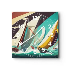 Orologio da parete - Orologio in Vetro - Compagne degli elementi - 30x30 cm