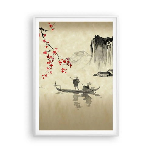 Poster in cornice bianca - Nel paese dei ciliegi in fiore - 70x100 cm