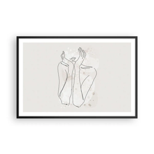 Poster in cornice nera - Attimo sognante - 91x61 cm