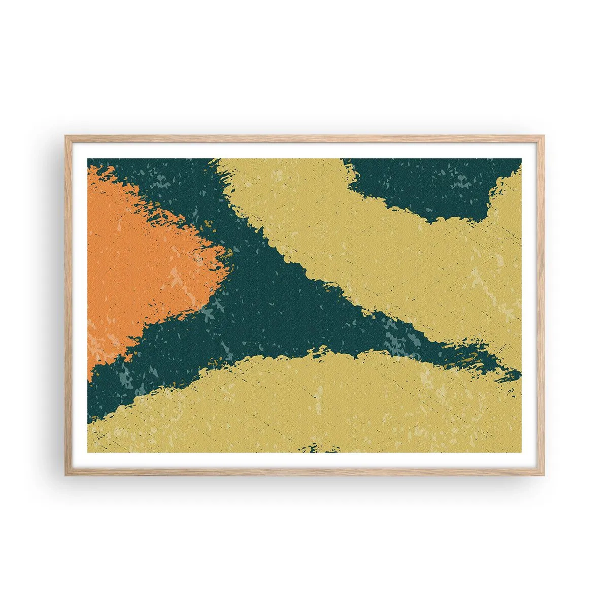 Poster in cornice rovere chiaro - Astrazione: movimento lento - 100x70 cm