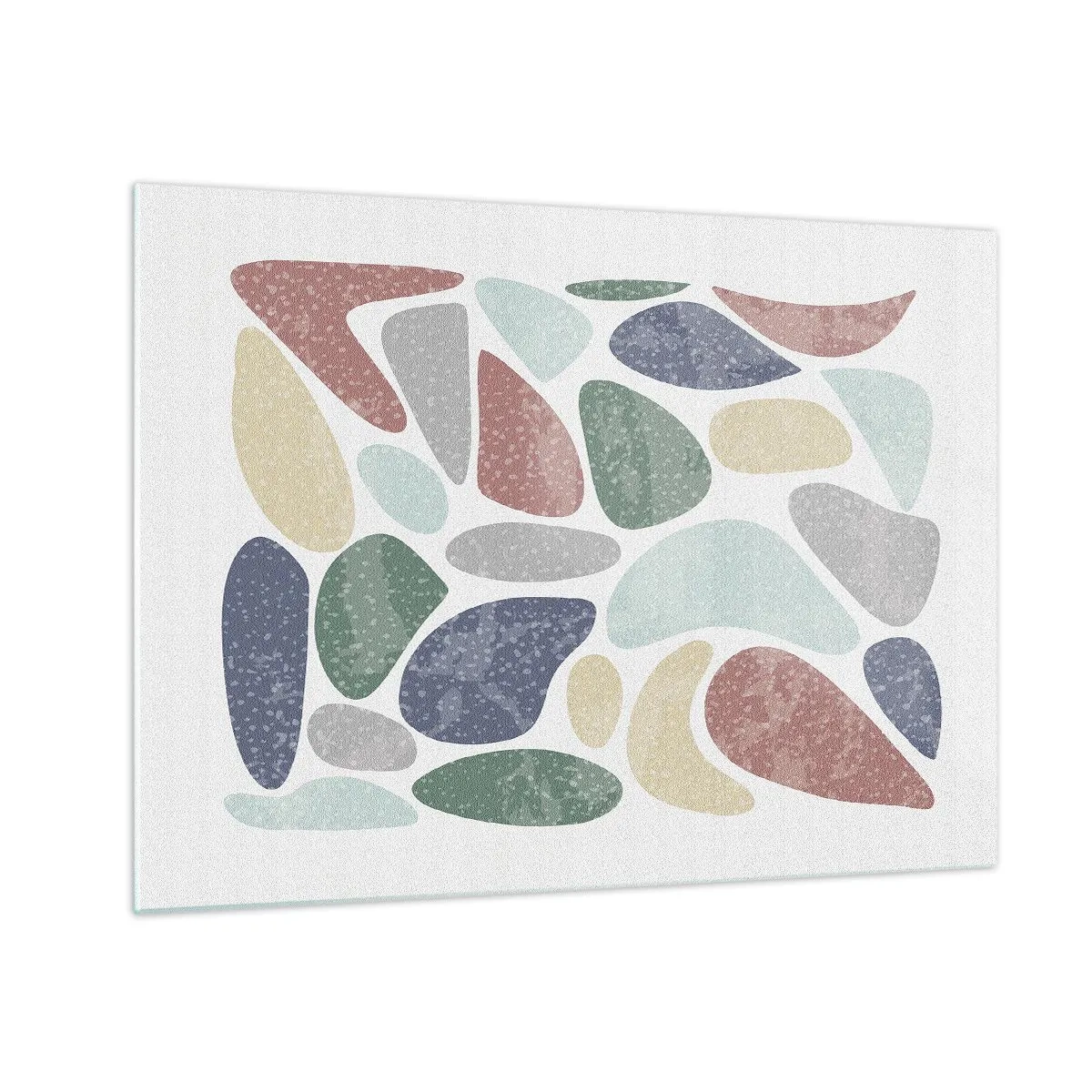 Quadro su vetro - Pietre decorative in polvere colorate a forma di mosaico - 70x50cm - Mosaico di colori incipriati - Decorazione murale moderna per soggiorno e camera da letto ARTTOR