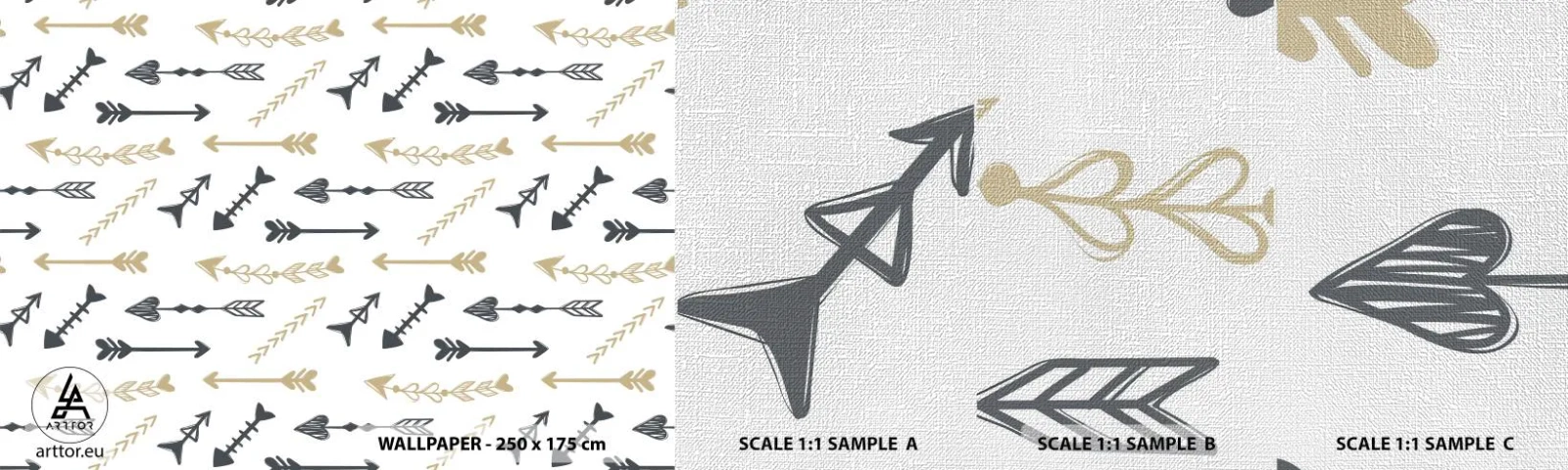 Campione di Fotomurale Premium Canvas - Il sogno dell'arciere - Astrazione, Freccia, Boho - 100x30 cm