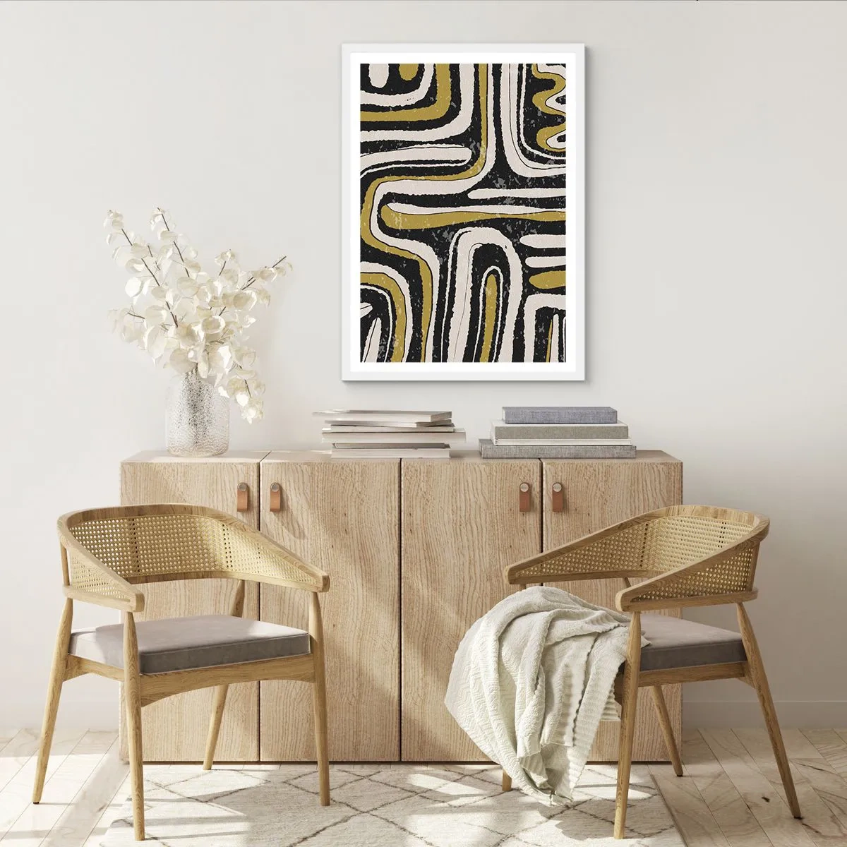 Poster in cornice bianca - Composizione: strade e vicoli - 70x100 cm