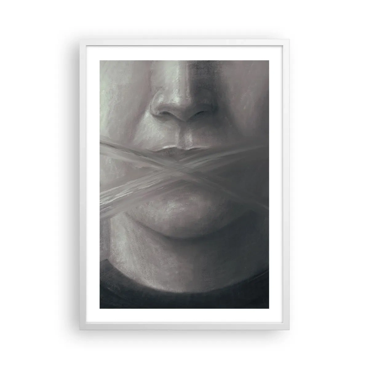 Poster in cornice bianca - Neanche una parola - 50x70 cm