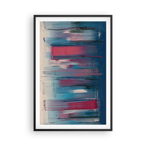 Poster in cornice nera - Composizione verticale in blu e rosso - 61x91 cm