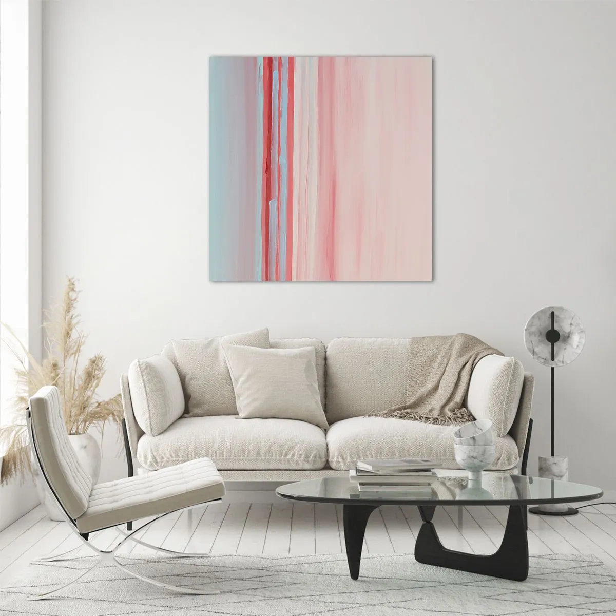 Quadro su vetro - Astrazione all'alba - 30x30 cm