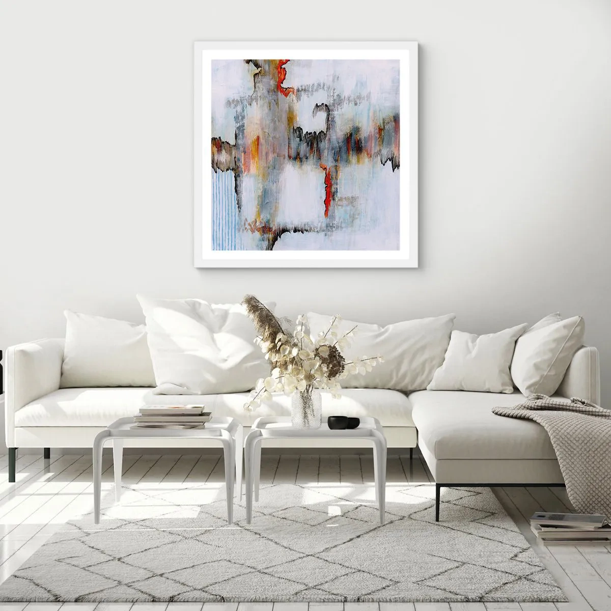 Poster in cornice bianca - Scritto sull'acqua - 40x40 cm