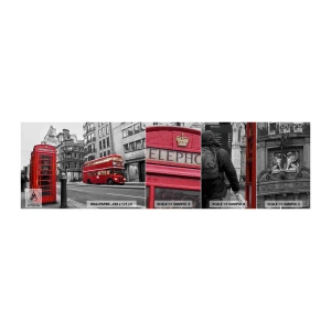 Campione di Fotomurale Premium Sand - Il più rosso d'Europa - Città, Londra, Architettura - 100x30 cm