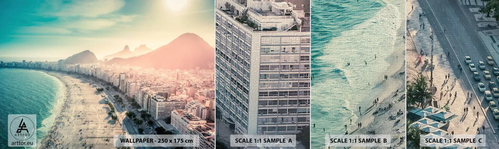 Campione di Fotomurale Premium Canvas - Vacanze senza fine a Rio - Costa, Rio de Janeiro, Spiaggia - 100x30 cm