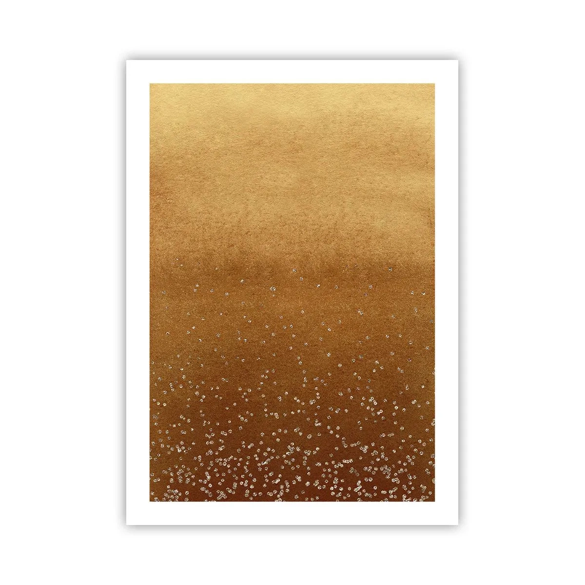 Poster - Gradiente dorato con piccoli elementi scintillanti - 50x70cm - La nascita della luce - Decorazione murale moderna per soggiorno e camera da letto ARTTOR