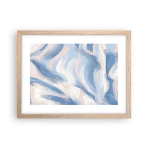 Poster in cornice rovere chiaro - Ondulazioni azzurre - 40x30 cm