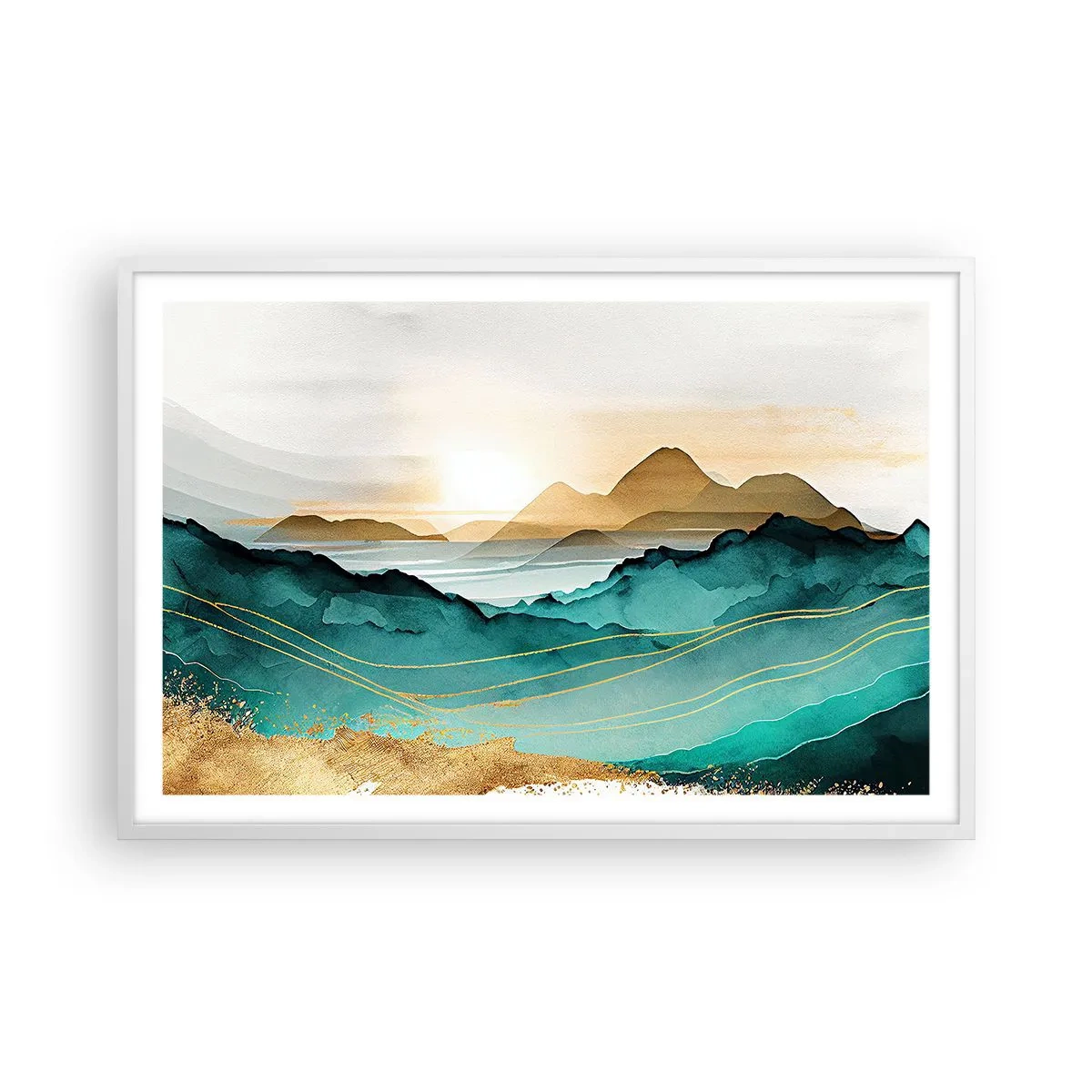 Poster in cornice bianca - Paesaggio ai confini dell'astrazione - 91x61 cm