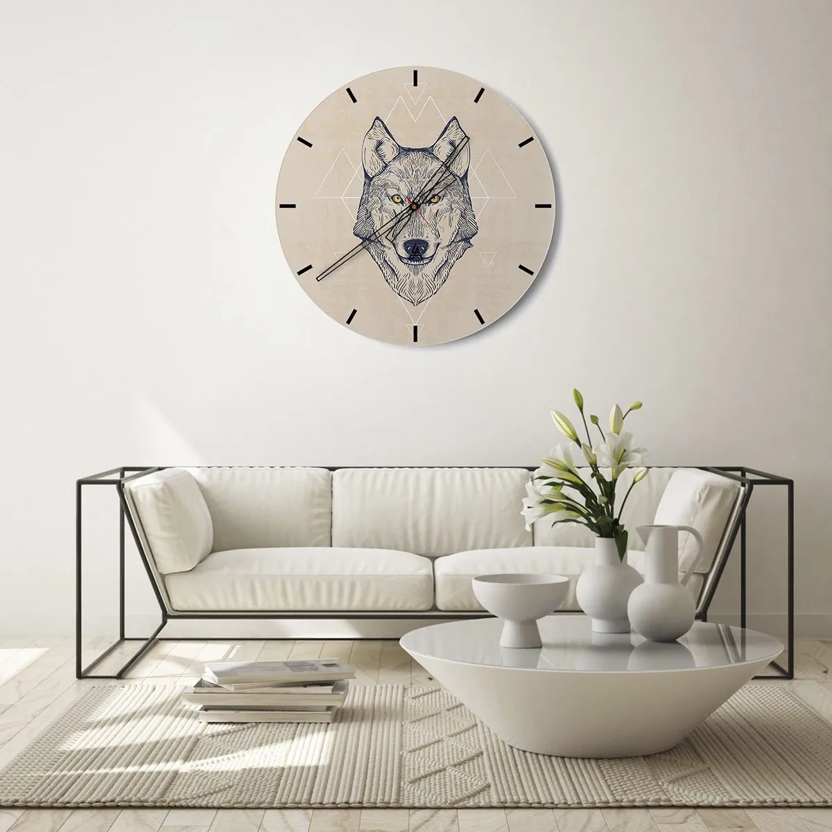 Orologio da parete - Orologio in Vetro - Alfa dallo sguardo penetrante - 40x40 cm