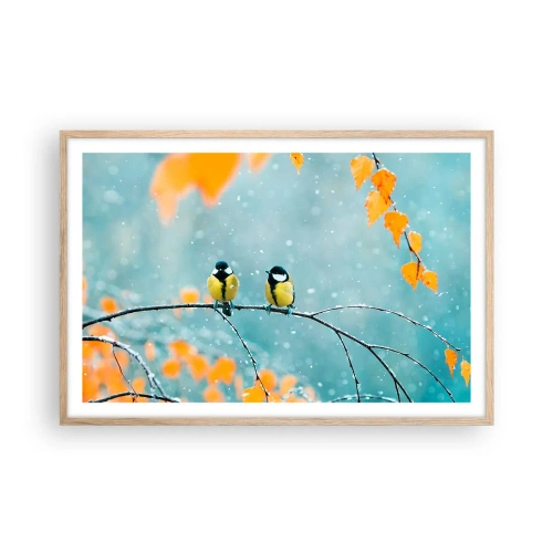 Poster in cornice rovere chiaro - Pettegolezzi alati - 91x61 cm