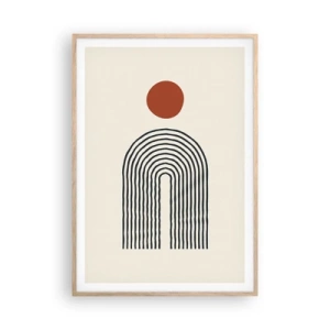 Poster in cornice rovere chiaro - Magnetismo di forme e colori - 70x100 cm