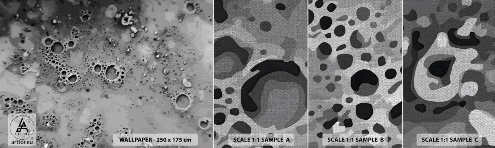 Campione di Fotomurale Premium Canvas - Come un paesaggio lunare - Composizione, Pezzo, Grafica - 100x30 cm