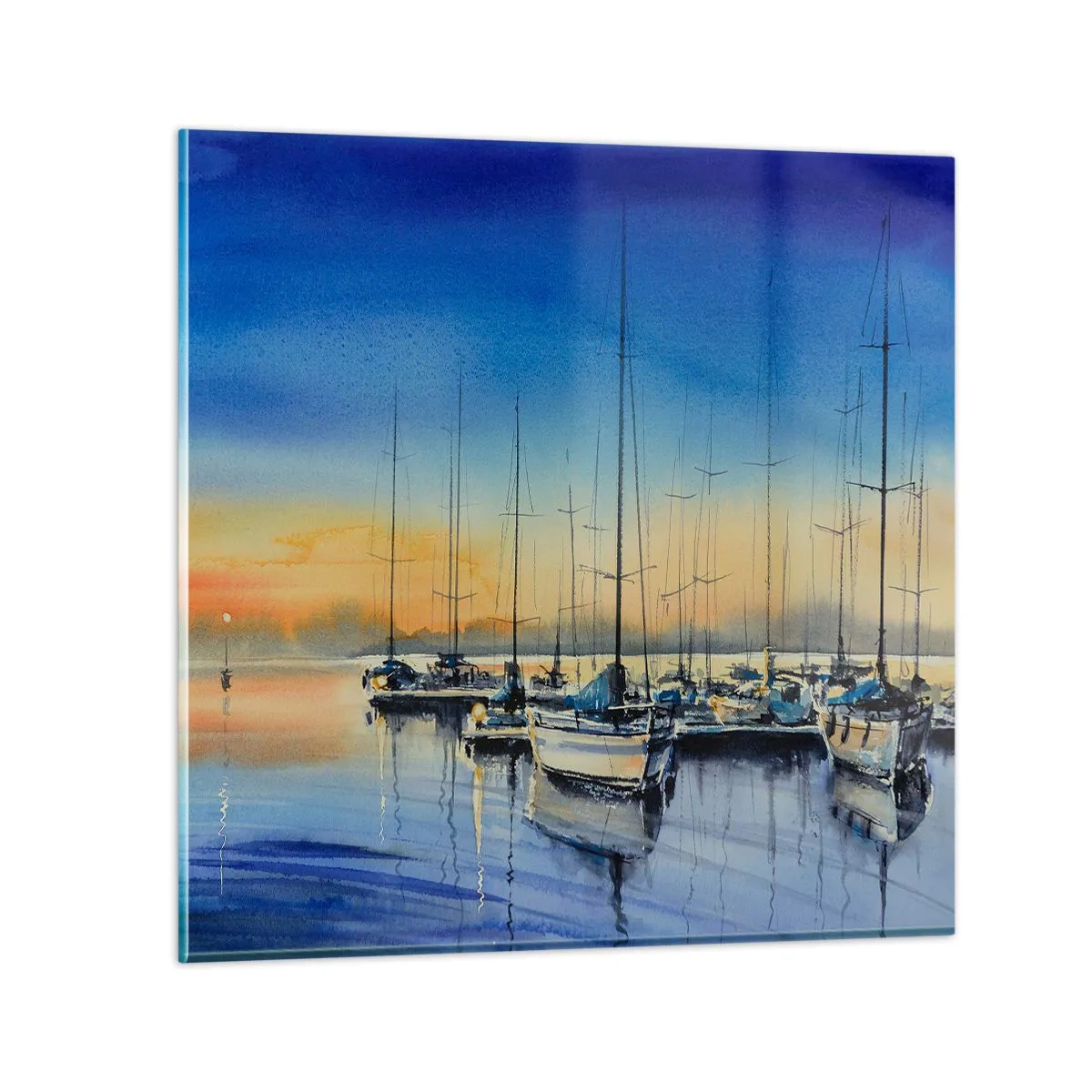 Quadro su vetro - La fine di una buona giornata - 50x50 cm