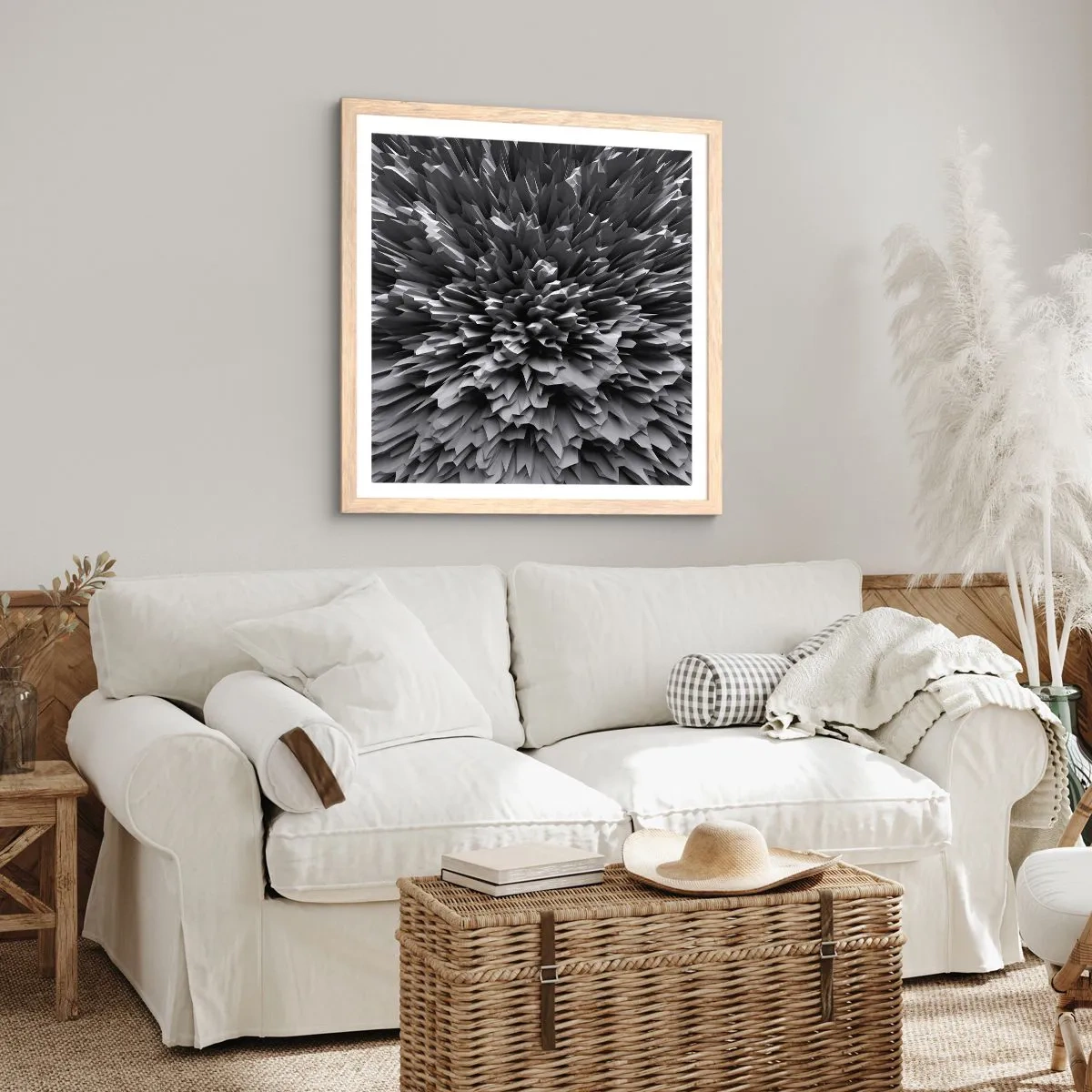 Poster in cornice rovere chiaro - Spigolosità massima - 50x50 cm