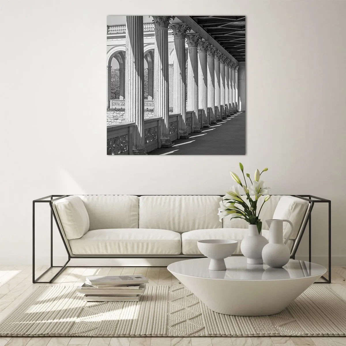 Quadro su vetro - Portico soleggiato - 70x70 cm