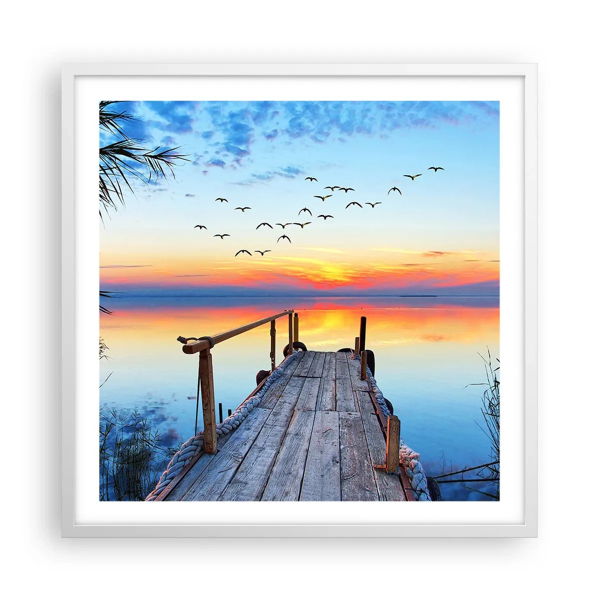 Poster in cornice bianca - Il tempo del ritorno - 60x60 cm