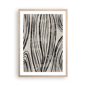 Poster in cornice rovere chiaro - Una palude di linee - 50x70 cm