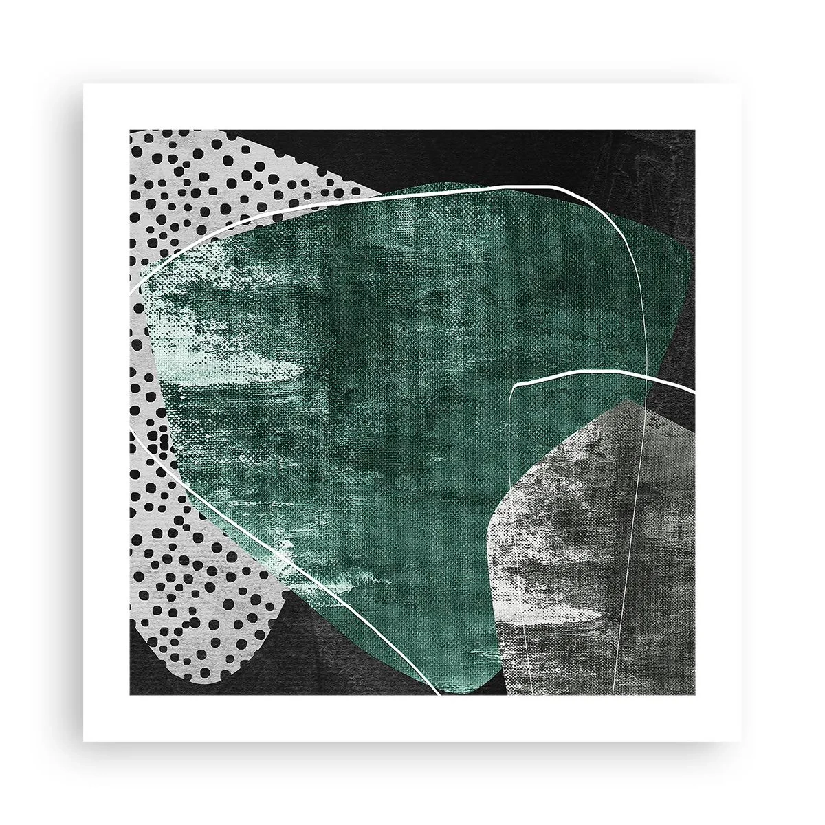 Poster - Astrazione colorata con petalo d'oro - 50x50 cm