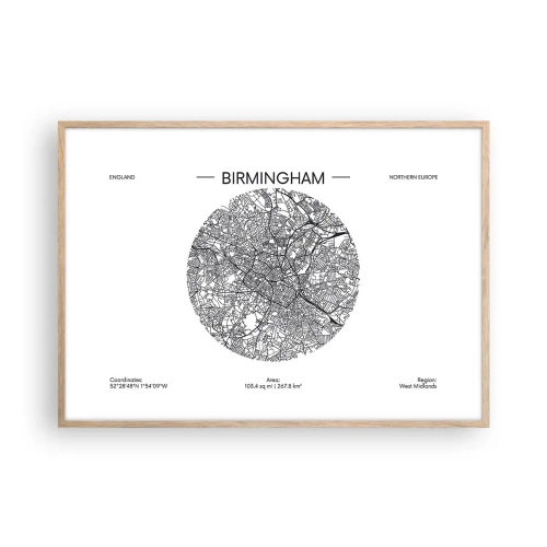 Poster in cornice rovere chiaro - Anatomia di Birmingham - 100x70 cm