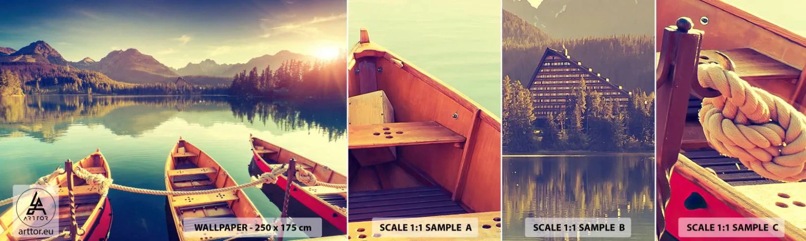 Campione Di Fotomurale Standard Eco - Vivere secondo le sue leggi - Paesaggio, Montagne, Lago - 100x30 cm