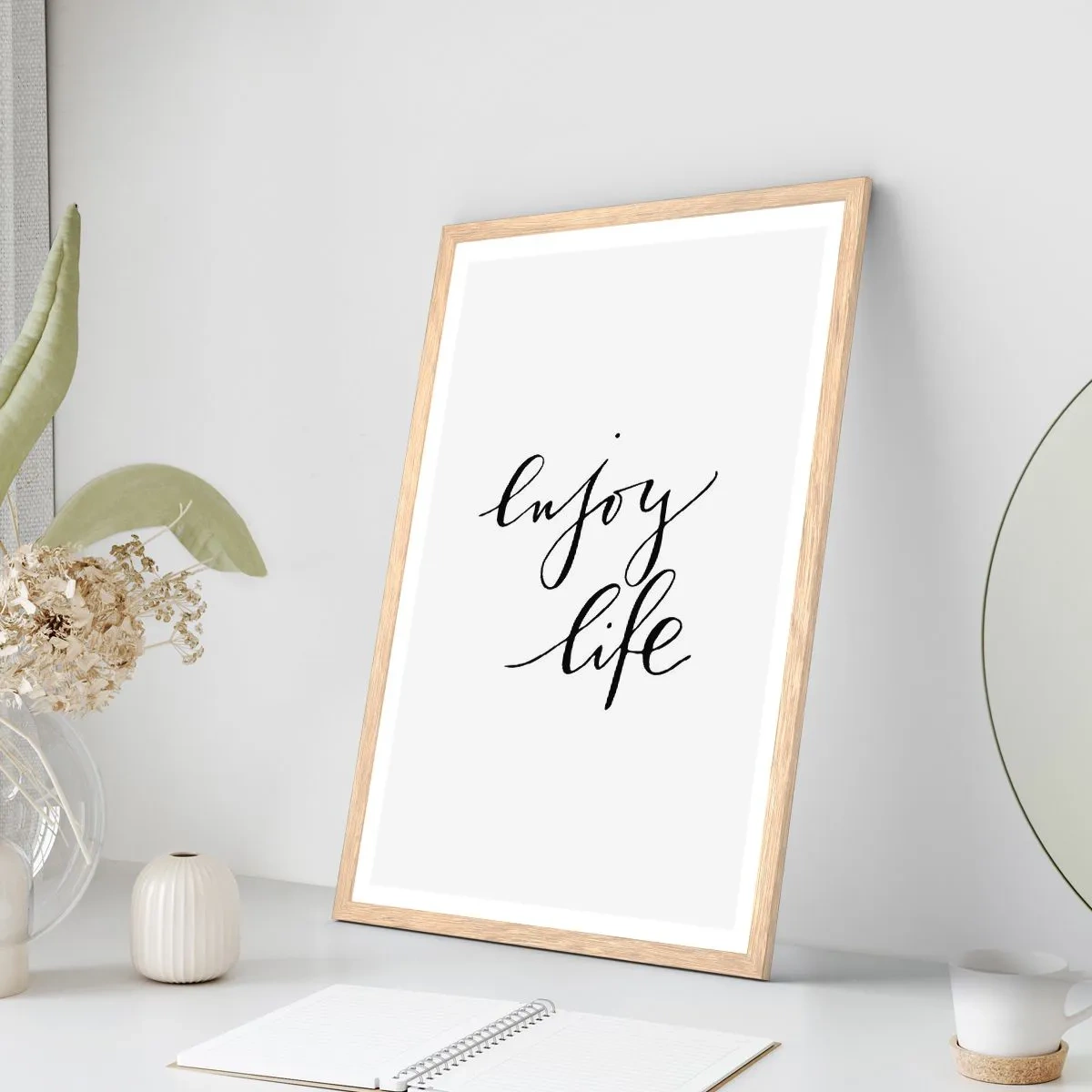 Poster in cornice rovere chiaro - Niente da aggiungere... - 70x100 cm