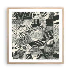 Poster in cornice rovere chiaro - Dinamica della contemporaneità - 60x60 cm