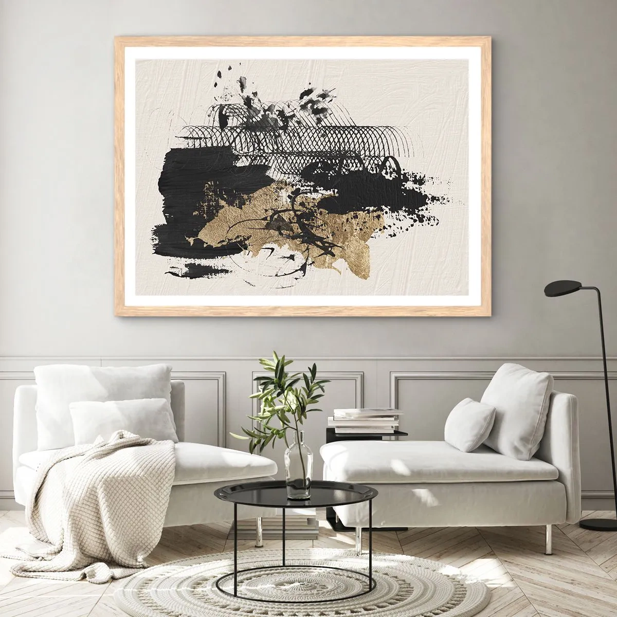 Poster in cornice rovere chiaro - Composizione con passione - 40x30 cm