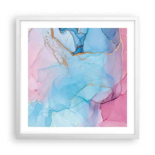 Poster in cornice bianca - Incontro e compenetrazione - 50x50 cm