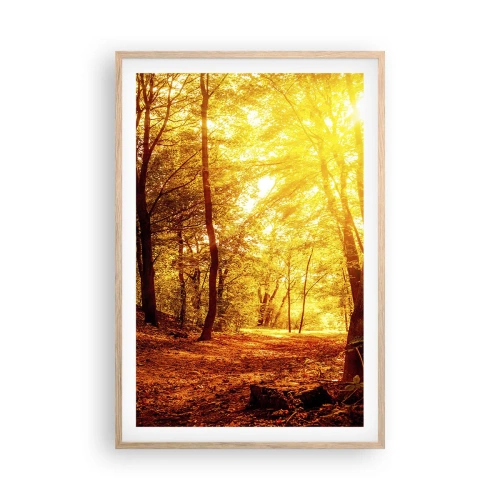 Poster in cornice rovere chiaro - Verso la radura dorata - 61x91 cm