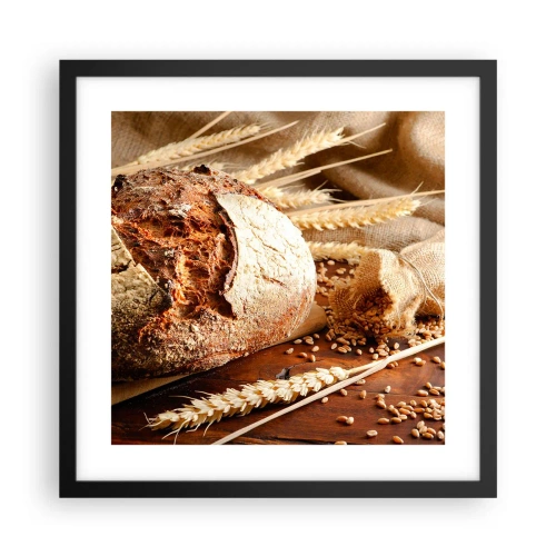 Poster in cornice nera - Appetitoso, profumato, croccante - 40x40 cm