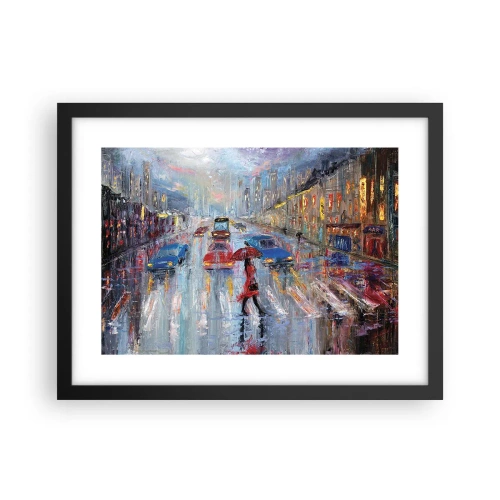 Poster in cornice nera - Pomeriggio di pioggia in città - 40x30 cm