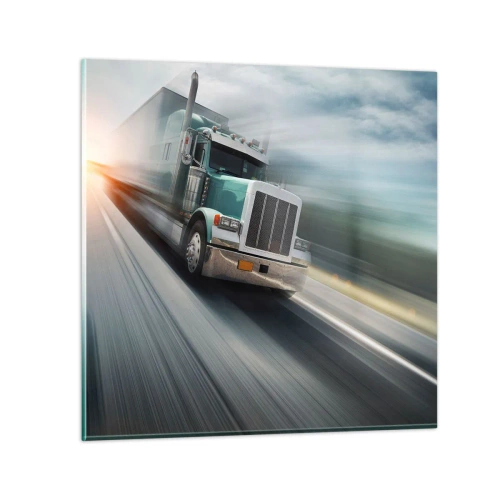 Quadro su vetro - Gigante americano in corsa - 30x30 cm