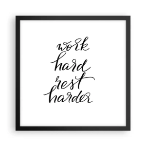 Poster in cornice nera - L'equilibrio della vita - 40x40 cm