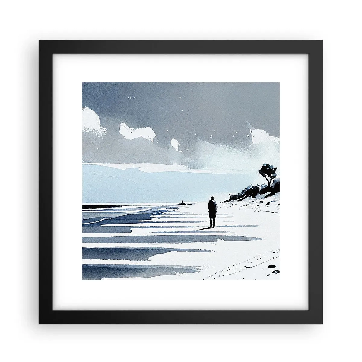 Poster in cornice nera - Solo con se stesso - 30x30 cm