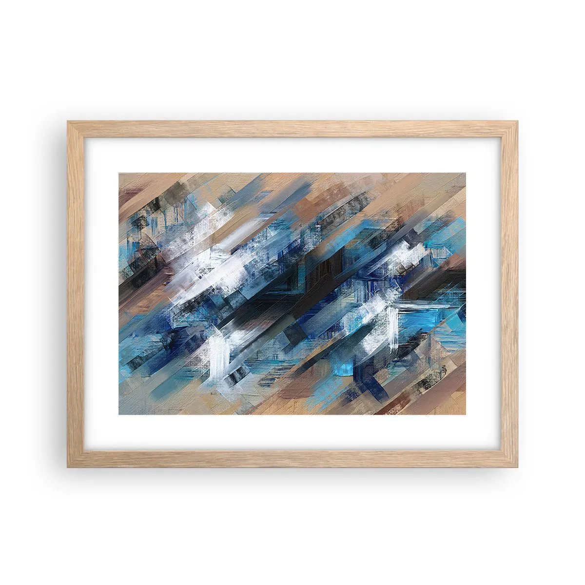 Poster in cornice rovere chiaro - Sulla diagonale blu - 40x30 cm