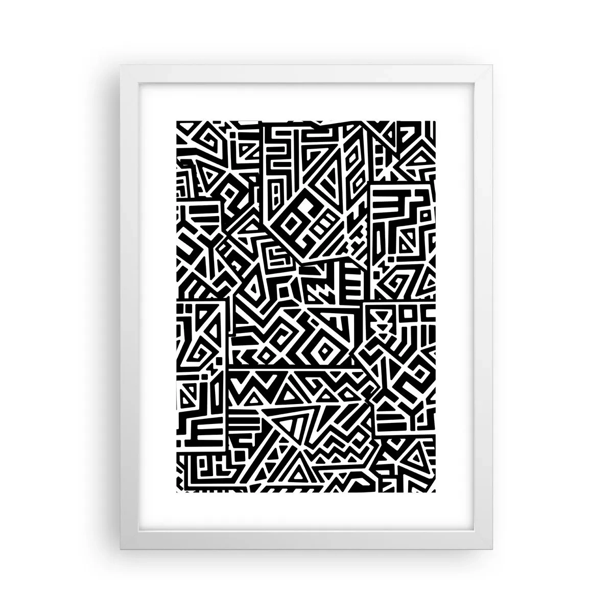 Poster in cornice bianca - Composizione precolombiana - 30x40 cm