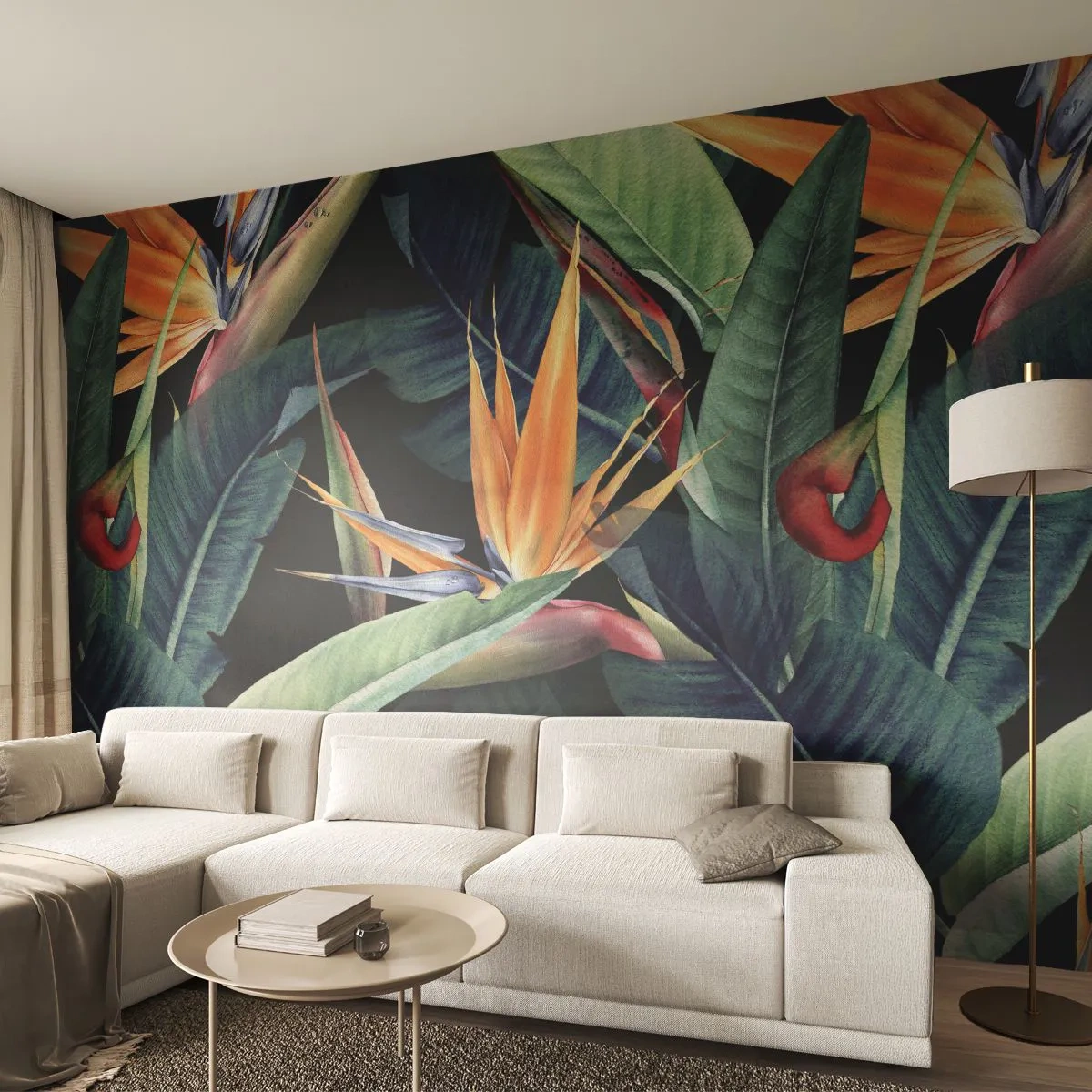 Fotomurali Autoadesivo Deluxe Sticker - I fiori fiammeggianti dei tropici - Strelitzia Reale, Fiore, Africa - 450x315 cm