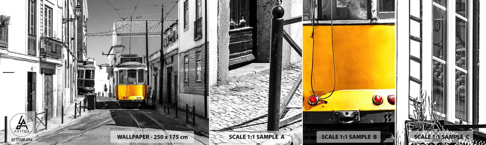 Campione di Fotomurale Adesivo Deluxe Sticker - Lo spirito di Lisbona - Città, Lisbona, Architettura - 100x30 cm