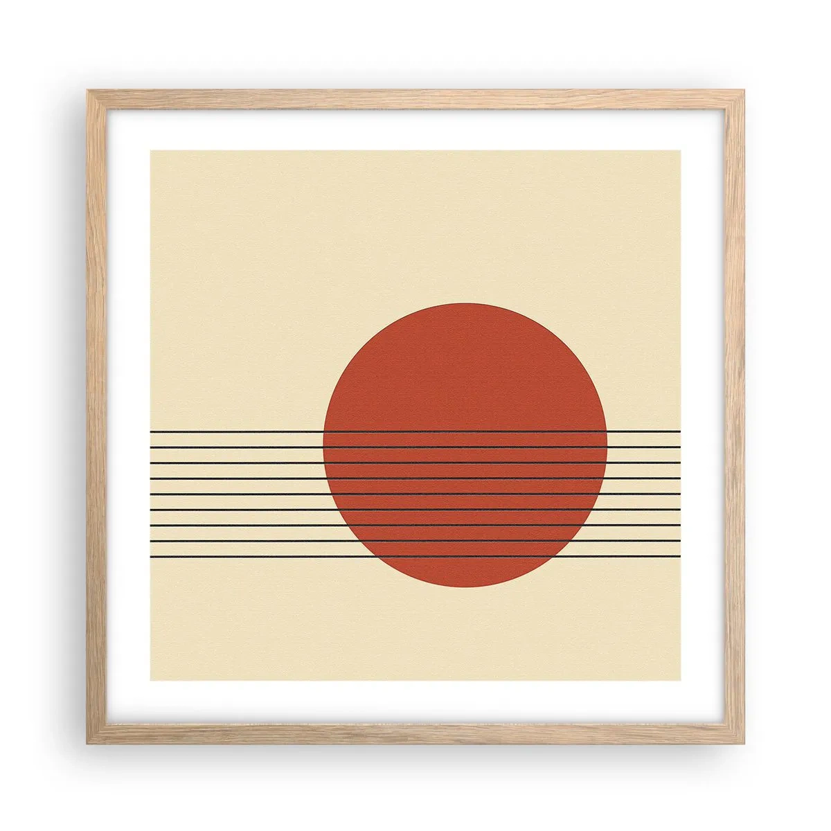 Poster in cornice rovere chiaro - Nel cerchio e oltre - 50x50 cm