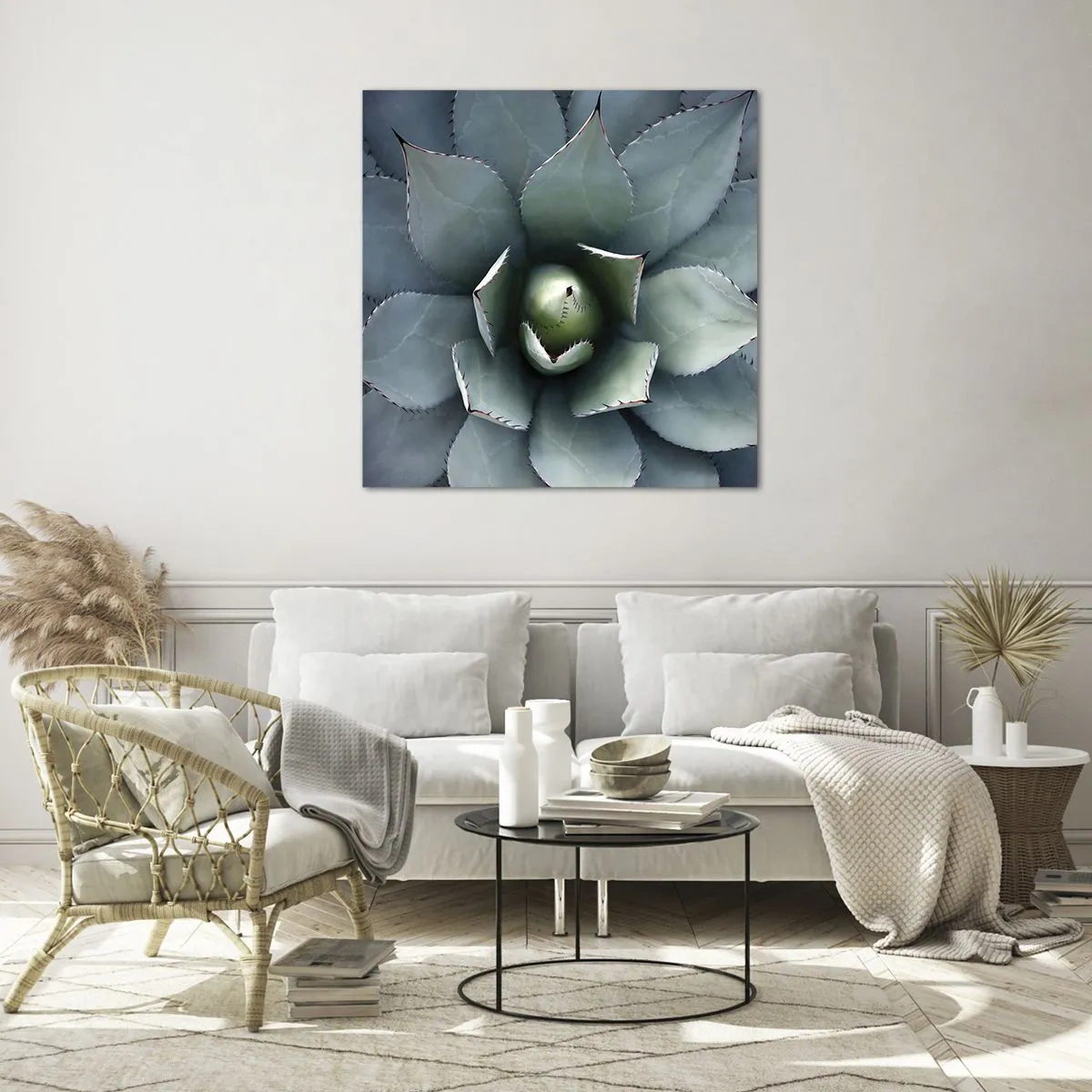 Quadro su vetro - Adesca e minaccia - 60x60 cm