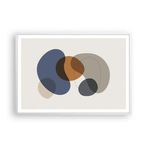 Poster in cornice bianca - Gocce di colore - 100x70 cm