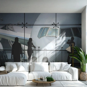 Fotomurali Premium Canvas - Faccia a faccia in aeroporto - Aereo, Aeroporto, Viaggi - 400x280 cm
