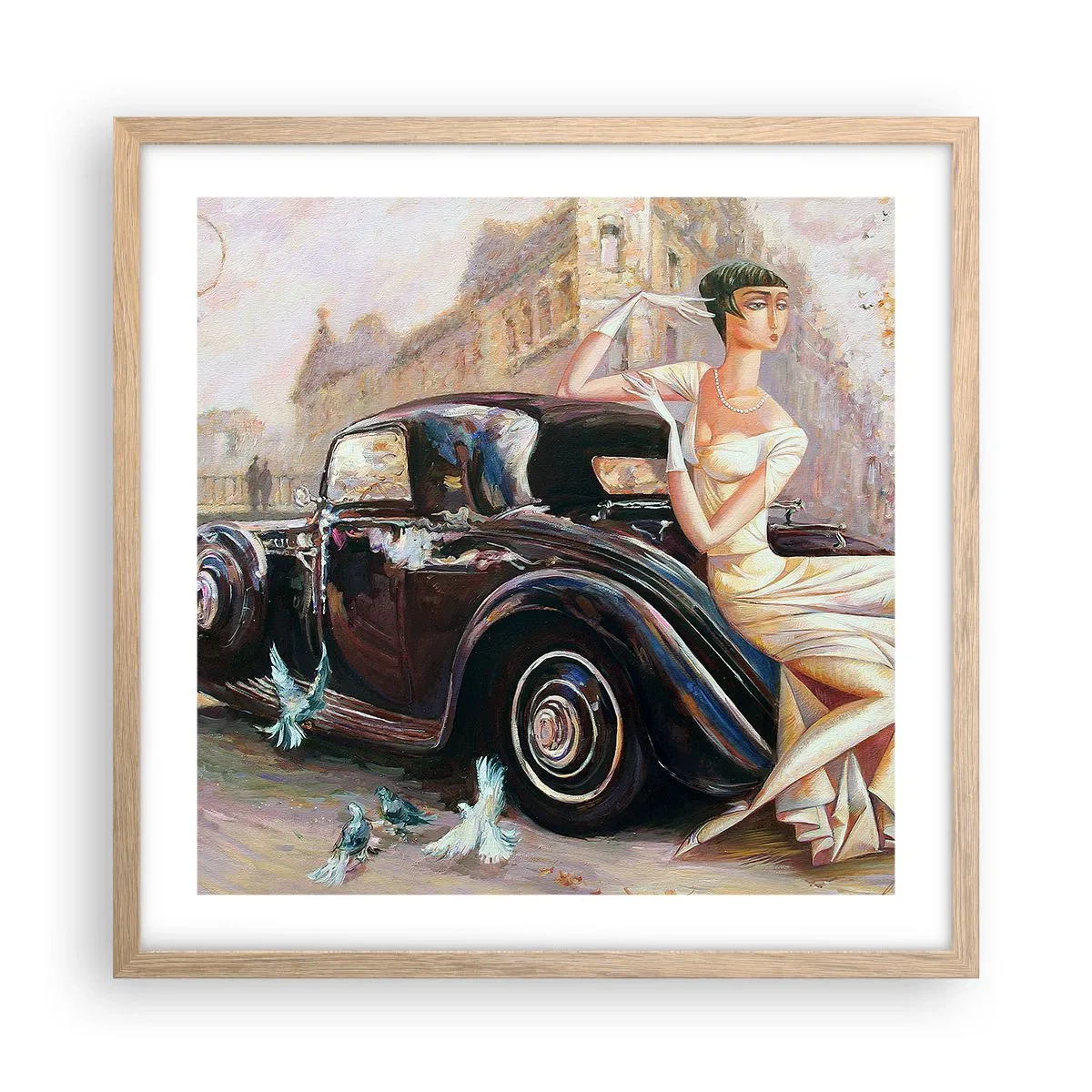 Poster in cornice rovere chiaro - Eleganza in stile retro - 50x50 cm